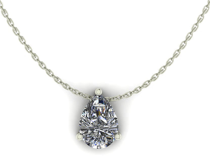 silver pendant pear diamond