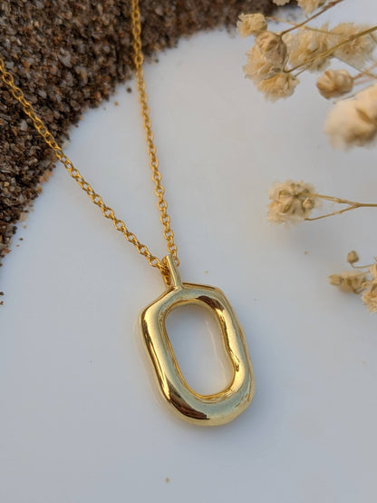 hollow oval pendant