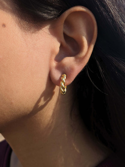 gold huggie hoops