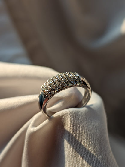 Pyra Silver Pave Diamond Ring