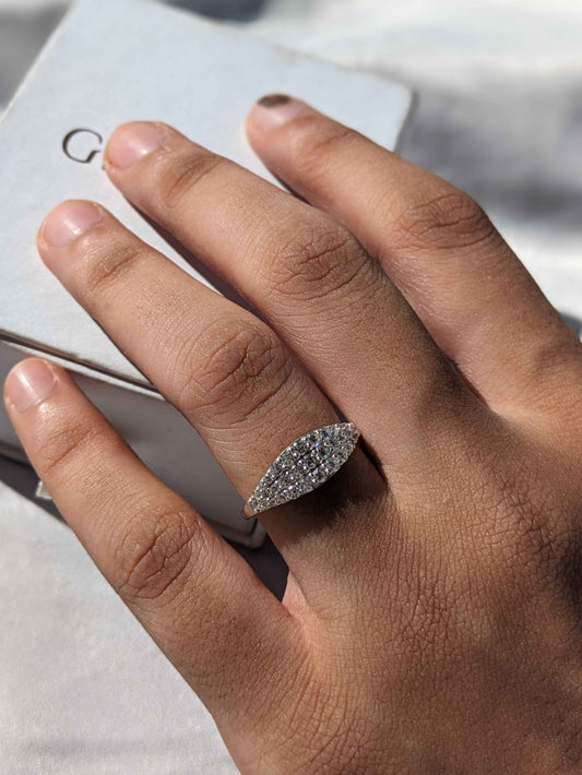 Zoya Pave Silver diamond Ring