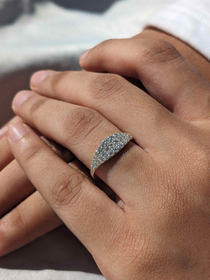 Zoya Pave Silver diamond Ring