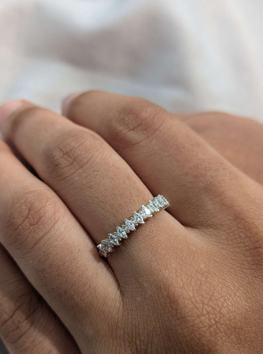 Leah Silver Marquise Diamond Ring