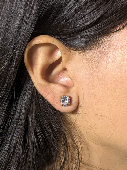 Round Stud Silver Earring