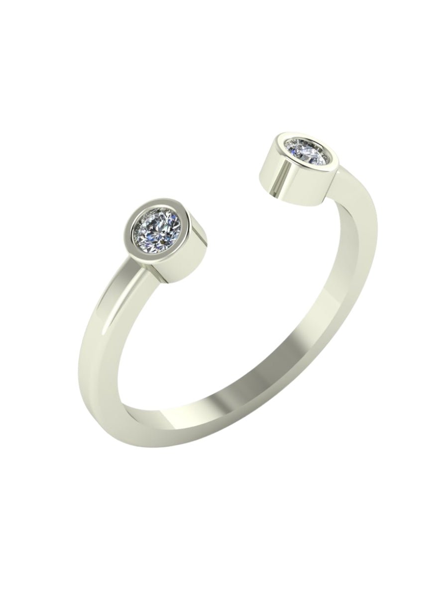 Amy Diamond Stackable Silver Ring - Gryfiny