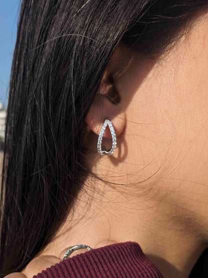 Ayleen Silver Minimal Diamond Earring - Gryfiny