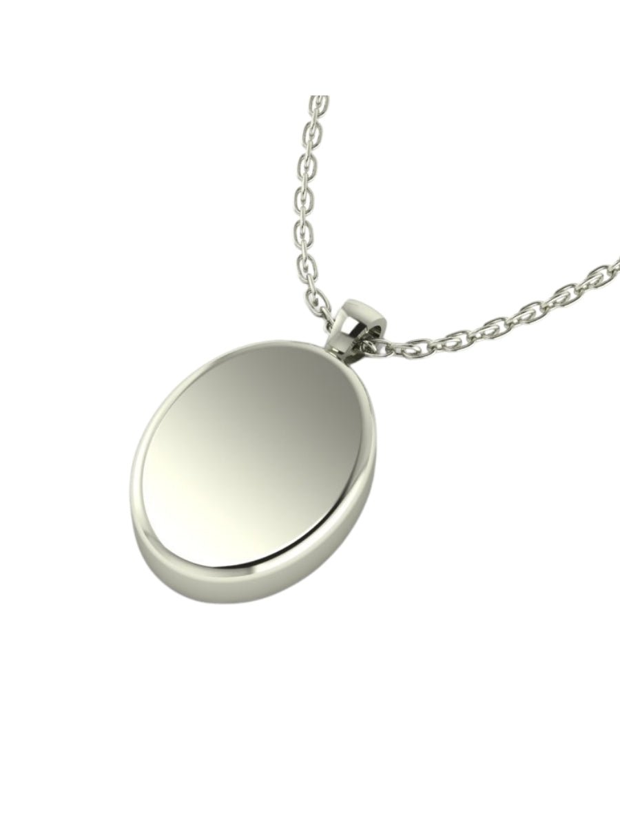 Camila Silver Minimal Oval Pendant - Gryfiny