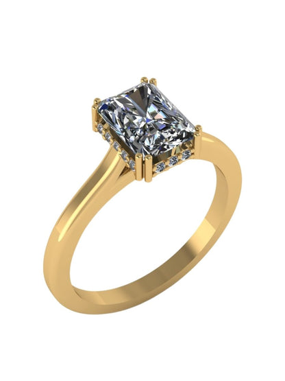 Claire Silver Radiant Diamond Ring - Gryfiny