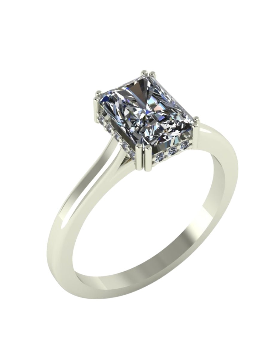 Claire Silver Radiant Diamond Ring - Gryfiny