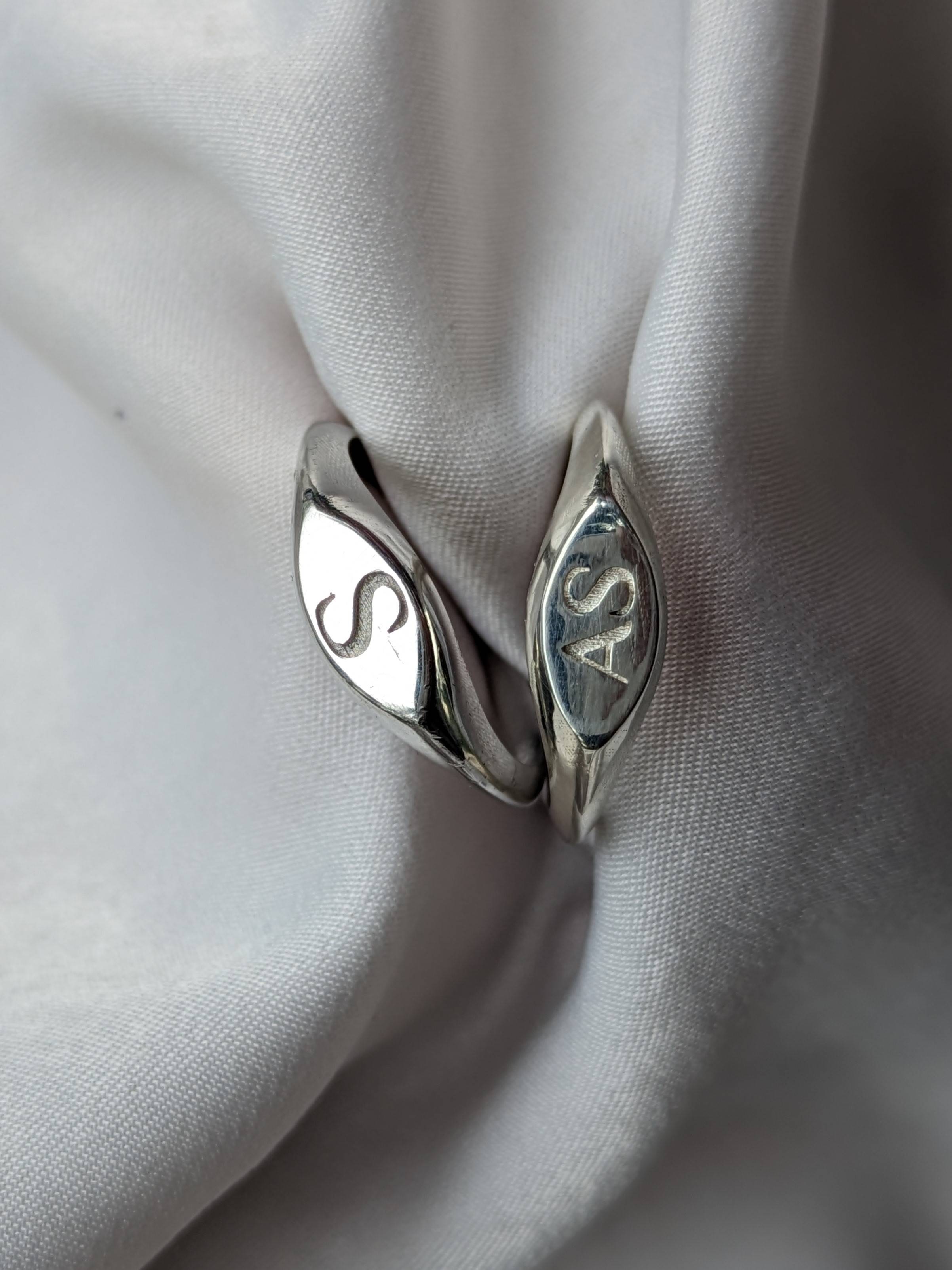 Outlet Homemade Silver Jewelry Initial Ring