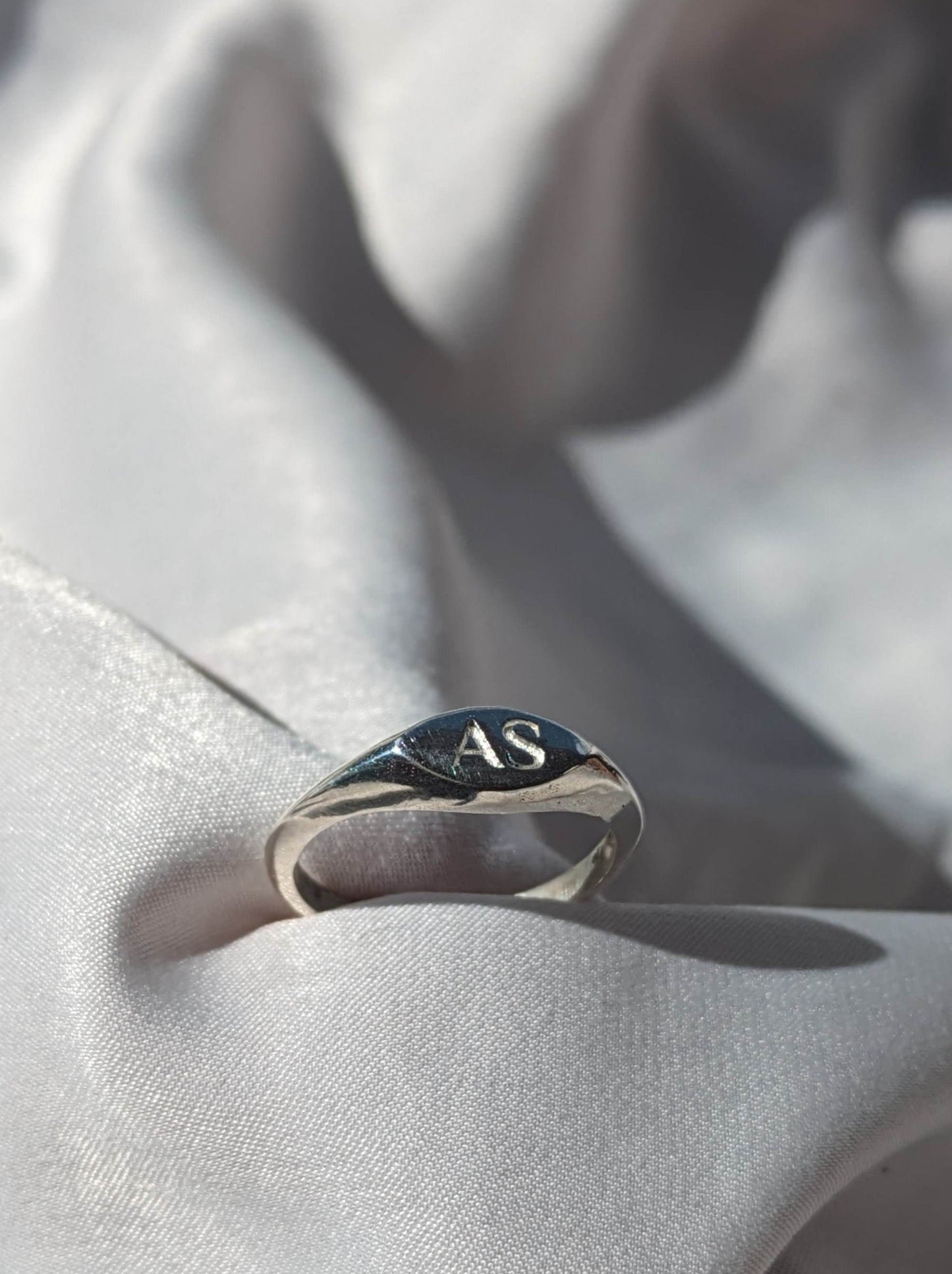 Custom Initial Silver Ring - Gryfiny